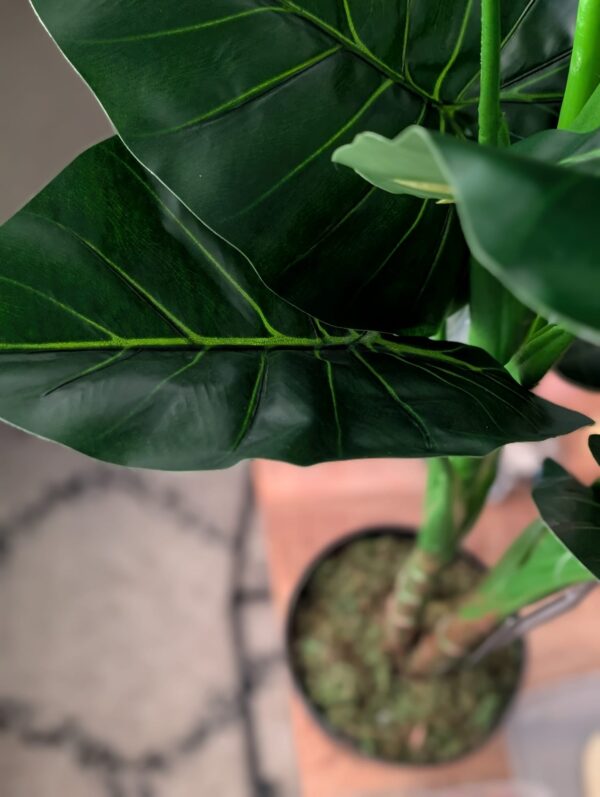 kunstplant taro in pot groen h100xd70 cm - Afbeelding 2